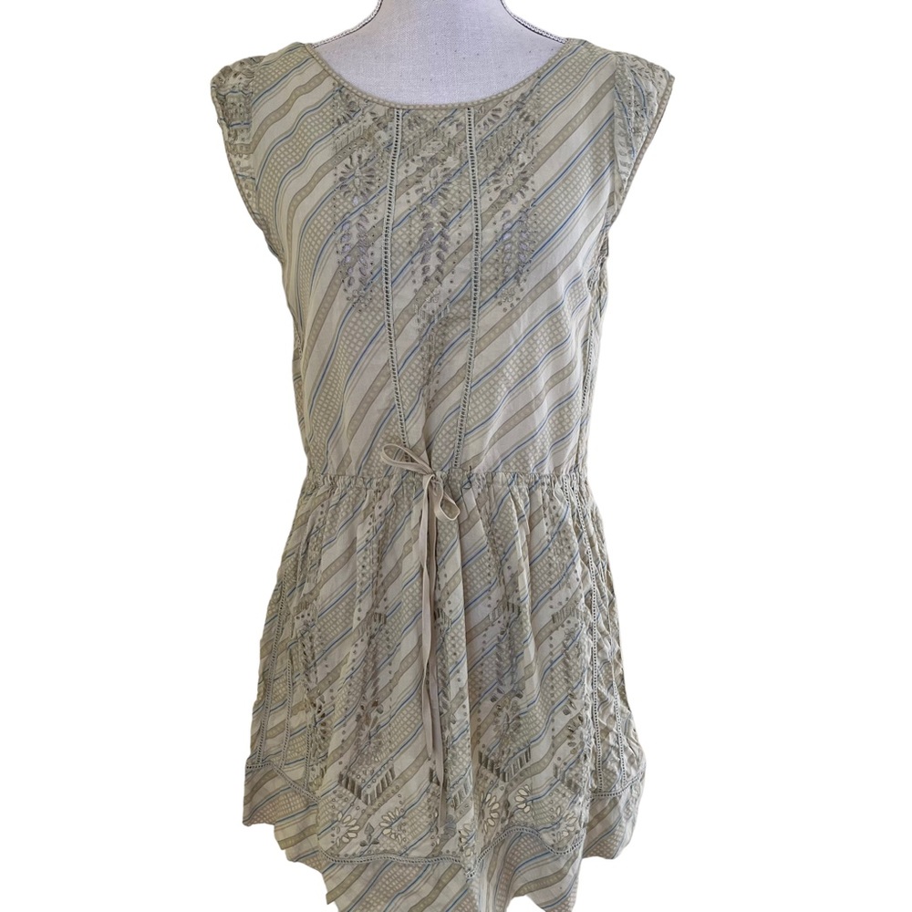 Anthropologie Meadow Rue "Konze" Stripe/Floral Eyelet Dress 2
